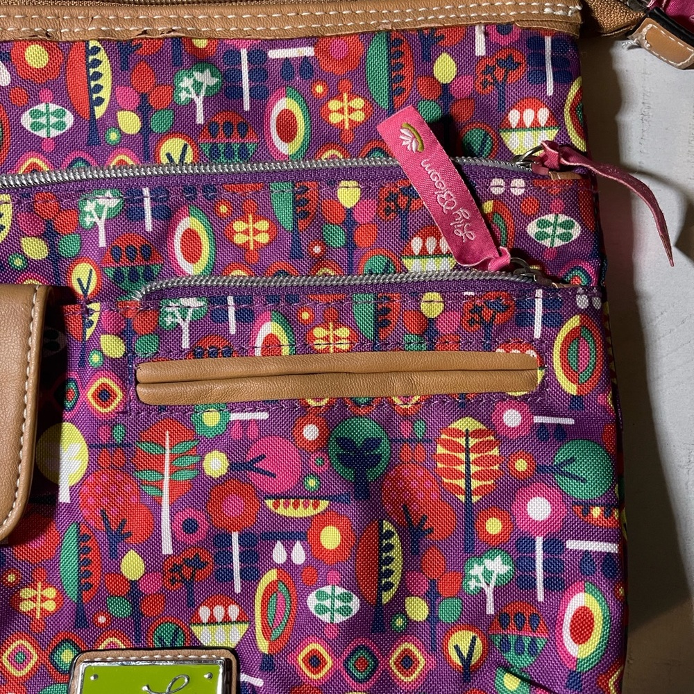 Lily Bloom Vibrant Colors Crossbody Bag W/Adjustable Strap and zip close. - Picture 7 of 12